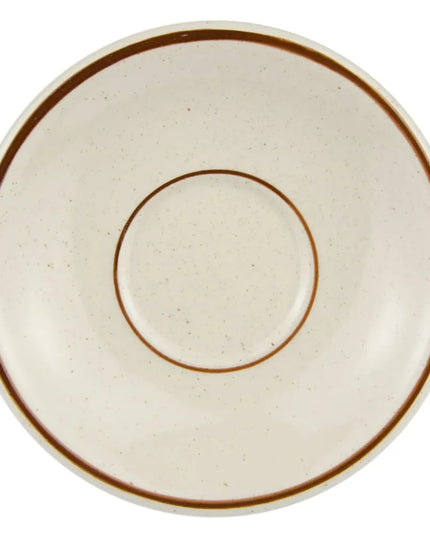 Đĩa Lót Ly Tròn Libbey DSD-2 Desert Sand 15.2 cm - Vân Chấm, 2 Viền Nâu