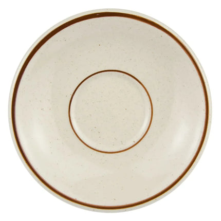 Đĩa Lót Ly Tròn Libbey DSD-2 Desert Sand 15.2 cm - Vân Chấm, 2 Viền Nâu