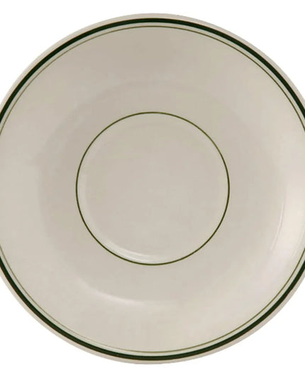 Đĩa Lót Tách Espresso Tròn Tuxton TGB-036 Dòng Green Bay 12.7 cm - Gốm, Trắng American/Vỏ Trứng Viền Xanh Lá