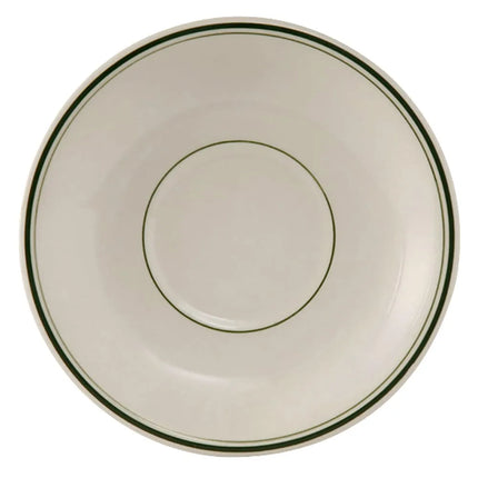 Đĩa Lót Tách Espresso Tròn Tuxton TGB-036 Dòng Green Bay 12.7 cm - Gốm, Trắng American/Vỏ Trứng Viền Xanh Lá