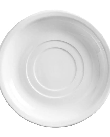 Đĩa Lót Tròn Libbey 840-215-005 14 cm - Lòng Đôi, Vành Hẹp, Sứ, Trắng Sáng, Porcelana