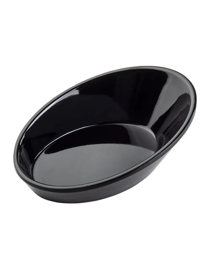 Đĩa Mini Oval Nhựa Melamine Tablecraft 10313BK, 8.9 x 6 cm, Màu Đen