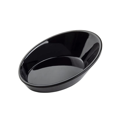Đĩa Mini Oval Nhựa Melamine Tablecraft 10313BK, 8.9 x 6 cm, Màu Đen