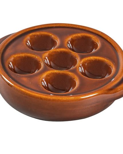 Đĩa Ốc Sên Browne 744046 Tròn 6 Lỗ Gốm Màu Nâu 13.5 cm