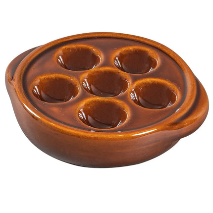 Đĩa Ốc Sên Browne 744046 Tròn 6 Lỗ Gốm Màu Nâu 13.5 cm