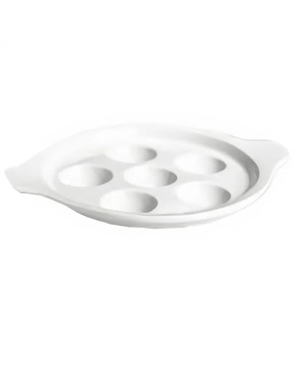 Đĩa Ốc Sên Có Tay Cầm Hall China HL11470AWHA Tròn 6 Lỗ Sứ Màu Trắng 21.3 cm