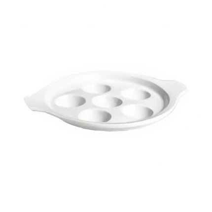 Đĩa Ốc Sên Có Tay Cầm Hall China HL11470AWHA Tròn 6 Lỗ Sứ Màu Trắng 21.3 cm