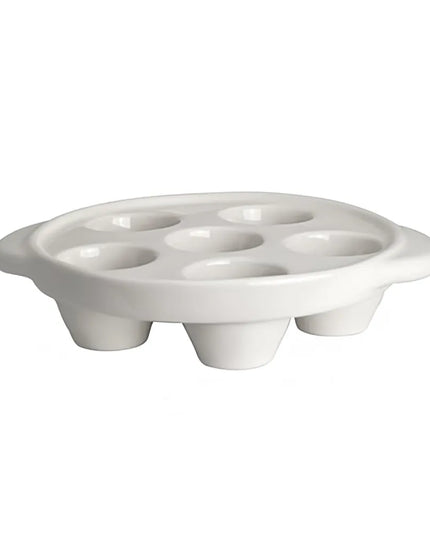 Đĩa Ốc Sên Hall China HL11655AWHA Tròn 6 Lỗ Sứ Màu Trắng 18.1 cm