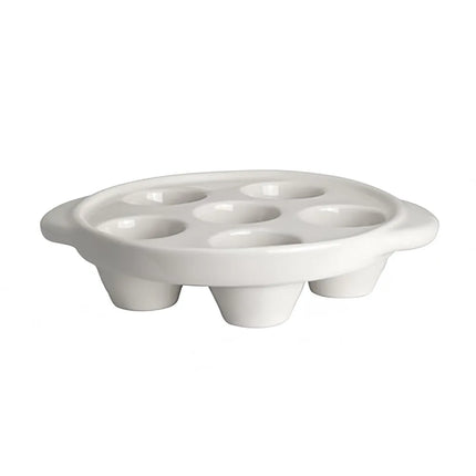Đĩa Ốc Sên Hall China HL11655AWHA Tròn 6 Lỗ Sứ Màu Trắng 18.1 cm