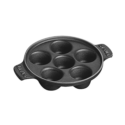 Đĩa Ốc Sên Staub 1004104 Tròn 6 Lỗ Gang Tráng Men Màu Đen 14.6 cm