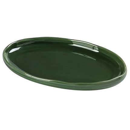 Đĩa Oval Gốm Yanco GG-208 21 x 14 cm, Green Gem