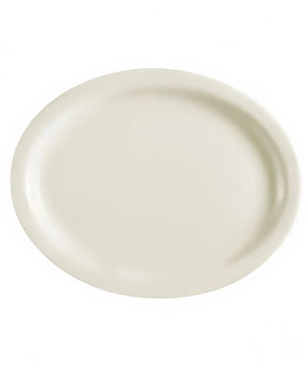 Đĩa Oval Sứ Trắng Viền Hẹp CAC NRC-14 34.3 cm x 26 cm