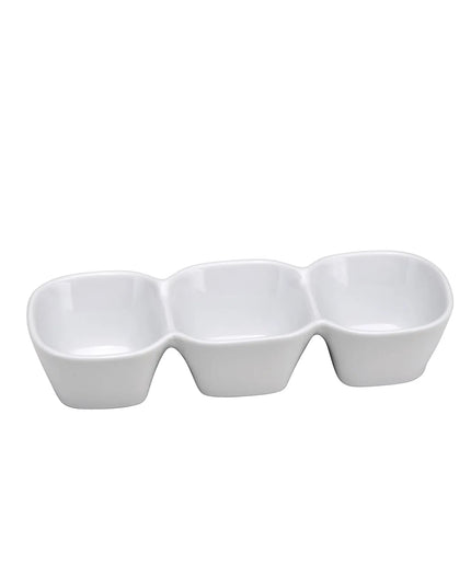 Đĩa Phục Vụ 3 Ngăn Buffalo Oneida F8010000955 24.1 cm x 7.9 cm - Sứ, Trắng Sáng
