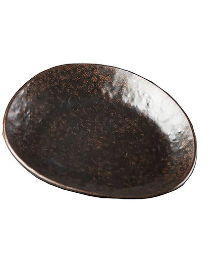 Đĩa Phục Vụ Bầu Dục Nhựa Melamine Tablecraft 11517, 17.8 cm x 15.2 cm, Màu Nâu