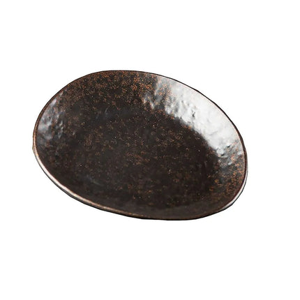 Đĩa Phục Vụ Bầu Dục Nhựa Melamine Tablecraft 11517, 17.8 cm x 15.2 cm, Màu Nâu