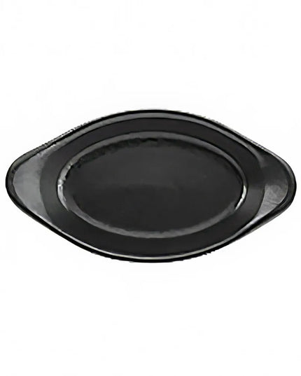 Đĩa Rarebit/Au Gratin Foundry Bầu Dục Hall China HL5210AFCA 295 ml Sứ Đen