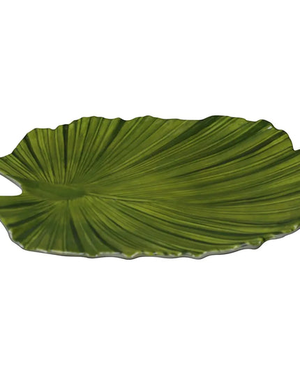 Đĩa Salad Nhựa Melamine Hình Lá Elite Global Solutions - 20.3 x 19.7 cm, Xanh Lá (D873PL-DG)
