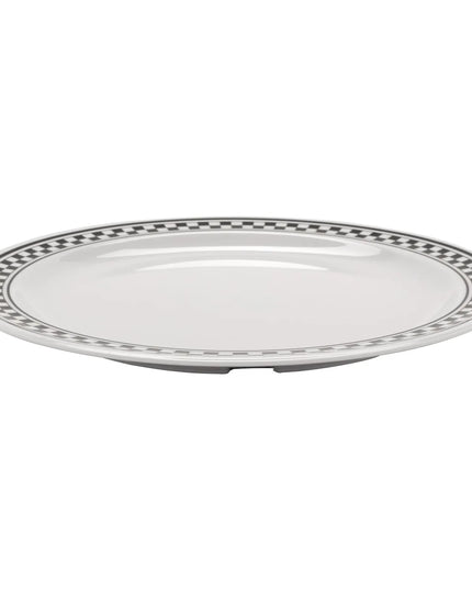 Đĩa Tráng Miệng Tròn Nhựa Melamine GET 16.5 cm, Trắng/Đen (WP-6-X)