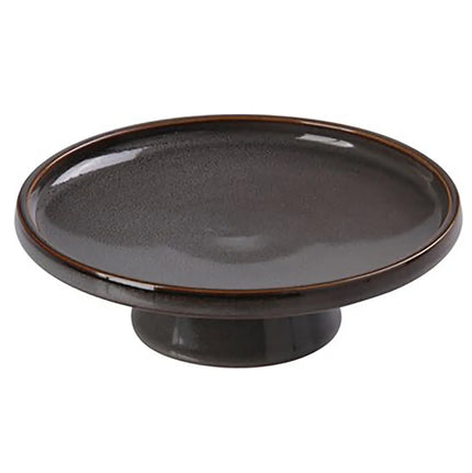 Đĩa Tráng Miệng Tròn Yanco PK-609 Peacock 22.9 cm Có Chân Đế - Gốm Sứ, Màu Xám