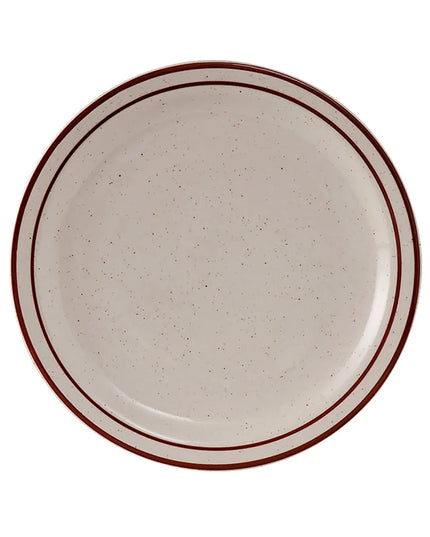 Đĩa Tròn Bahamas Tuxton TBS-022 20.6 cm - Gốm, Màu American White/Vỏ Trứng Đốm Nâu