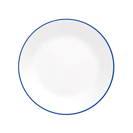 Đĩa Tròn Corelle 1151599 Essentials 17.1cm - Thủy Tinh Vitrelle®, Trắng Sáng Viền Xanh Dương