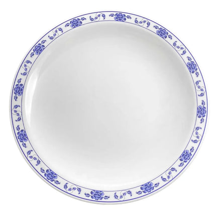 Đĩa Tròn Hoa Sen Thunder Group 1015TB 36.5 cm - Melamine, Trắng/Xanh
