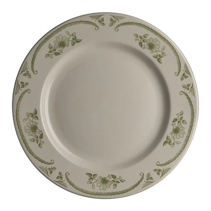 Đĩa Tròn Homer Laughlin HL2059885 American Rose 22.9 cm - Sứ, Màu Xanh Rêu