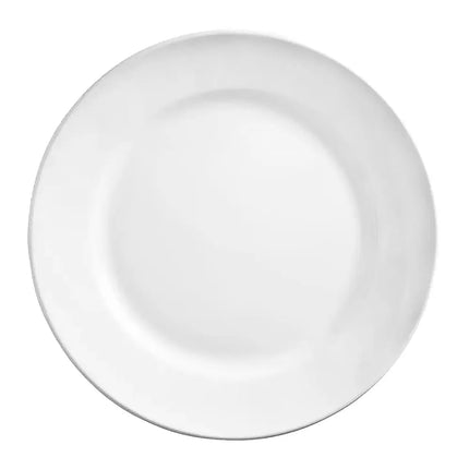 Đĩa Tròn Libbey 840-420R-24, 18.1 cm, Vành Rộng, Mép Cuộn, Sứ, Trắng Sáng, Porcelana