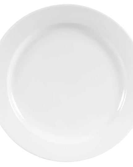 Đĩa Tròn Libbey 840-425R-25 22.9 cm - Vành Rộng, Mép Cuộn, Sứ, Trắng Sáng, Porcelana