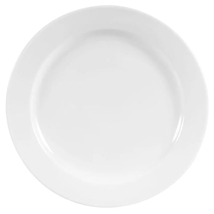 Đĩa Tròn Libbey 840-425R-25 22.9 cm - Vành Rộng, Mép Cuộn, Sứ, Trắng Sáng, Porcelana
