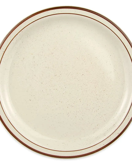 Đĩa Tròn Libbey DSD-16 26.7cm Dòng Desert Sand - Đốm, 2 Viền Nâu