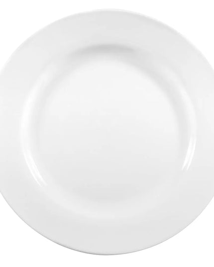Đĩa Tròn Sứ Libbey 840-438R-10, 26.7 cm, Vành Rộng Mép Cuộn, Trắng Sáng, Porcelana