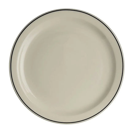 Đĩa Tròn Viền Đen Homer Laughlin HL2131743 18.4 cm, Sứ, Ivory