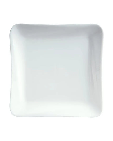 Đĩa Vuông Viền Nổi Nghiêng Cameo China 25.1 cm - Sứ Ceramic, Trắng (707-101)