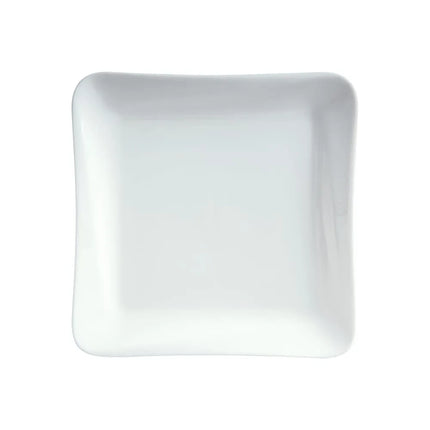 Đĩa Vuông Viền Nổi Nghiêng Cameo China 25.1 cm - Sứ Ceramic, Trắng (707-101)