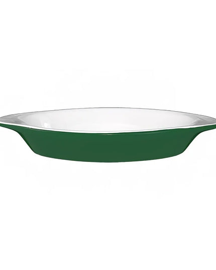 Đĩa Welsh Rarebit Oval ITI WRO-8-EW-G 237 ml - Stoneware, Xanh Lá/Trắng European