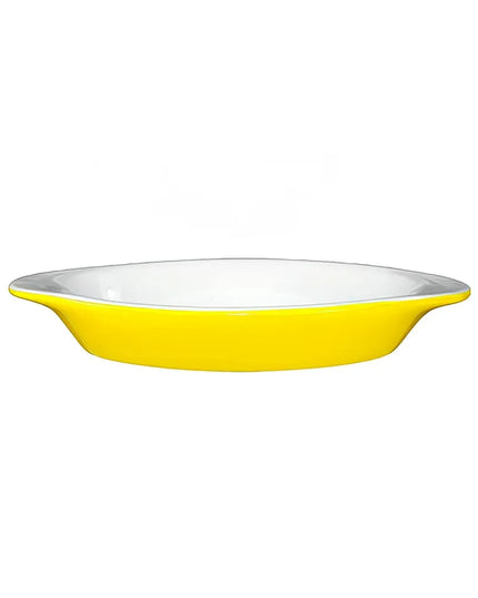 Đĩa Welsh Rarebit Oval ITI WRO-8-EW-Y 237 ml - Stoneware, Vàng/Trắng European