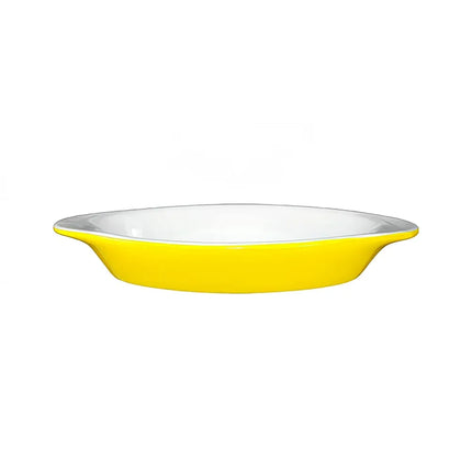 Đĩa Welsh Rarebit Oval ITI WRO-8-EW-Y 237 ml - Stoneware, Vàng/Trắng European