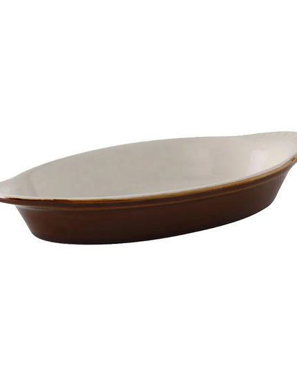 Đĩa Welsh Rarebit Oval Tuxton B1N-080 240 ml Gốm Nâu