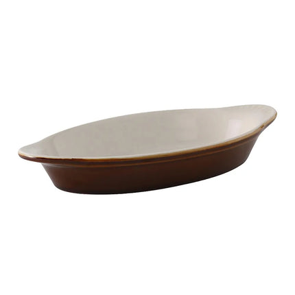 Đĩa Welsh Rarebit Oval Tuxton B1N-080 240 ml Gốm Nâu