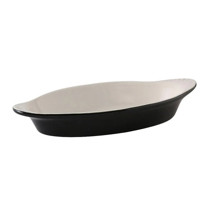 Đĩa Welsh Rarebit Oval Tuxton B4N-120 DuraTux® 355 ml Gốm Đen/Eggshell