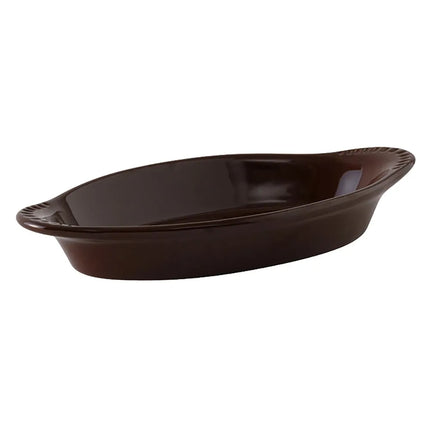 Đĩa Welsh Rarebit Oval Tuxton DMN-080 DuraTux® 240 ml Gốm Mahogany