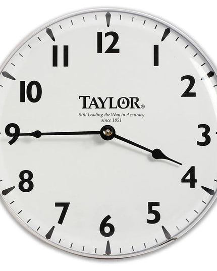 Đồng Hồ Treo Tường Ngoài Trời Taylor 166 Mặt In Silk Screen 32.9 cm Bề Mặt Bạc Mờ
