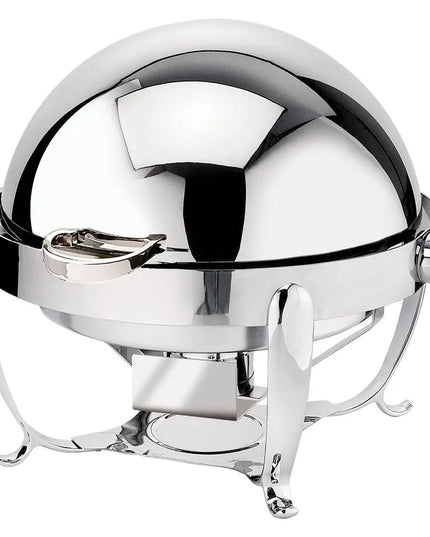 Eastern Tabletop 3118 8 qt Round Chafer w/ Roll Top Cover, Stainless Steel