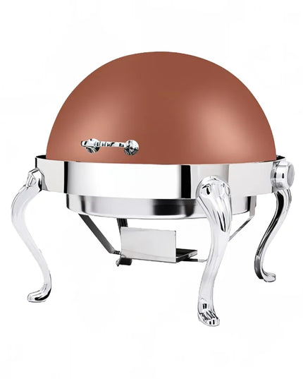 Eastern Tabletop 3118QACP 8 qt Round Chafer w/ Roll Top Cover, Stainless Steel, Copper