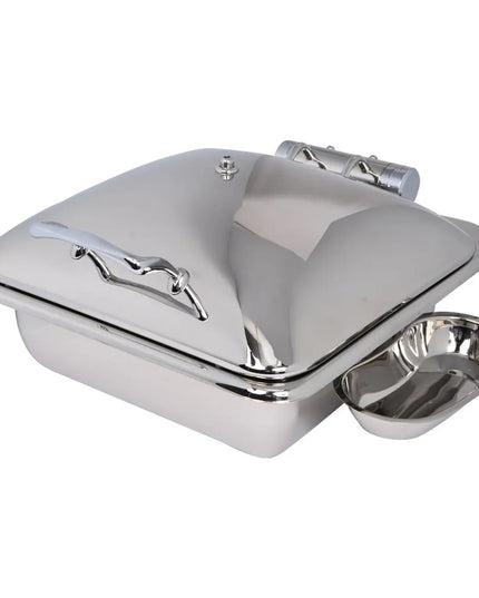 Eastern Tabletop 3934 6 qt Square Induction Chafer w/ Hinged Lid, Stainless Steel