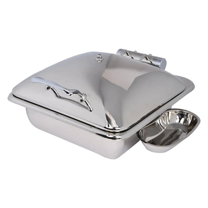 Eastern Tabletop 3934 6 qt Square Induction Chafer w/ Hinged Lid, Stainless Steel