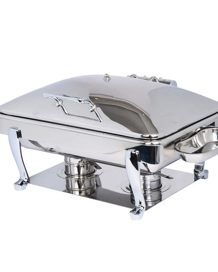 Eastern Tabletop 3935S 8 qt Oblong Induction Chafer w/ Hinged Lid, Stainless Steel