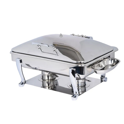 Eastern Tabletop 3935S 8 qt Oblong Induction Chafer w/ Hinged Lid, Stainless Steel