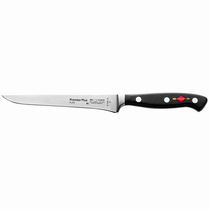 F. DICK | Premier Plus Boning Knife – 150 mm / 6″ Blade - Flexible - Black Handle - X50CrMoV15 Steel